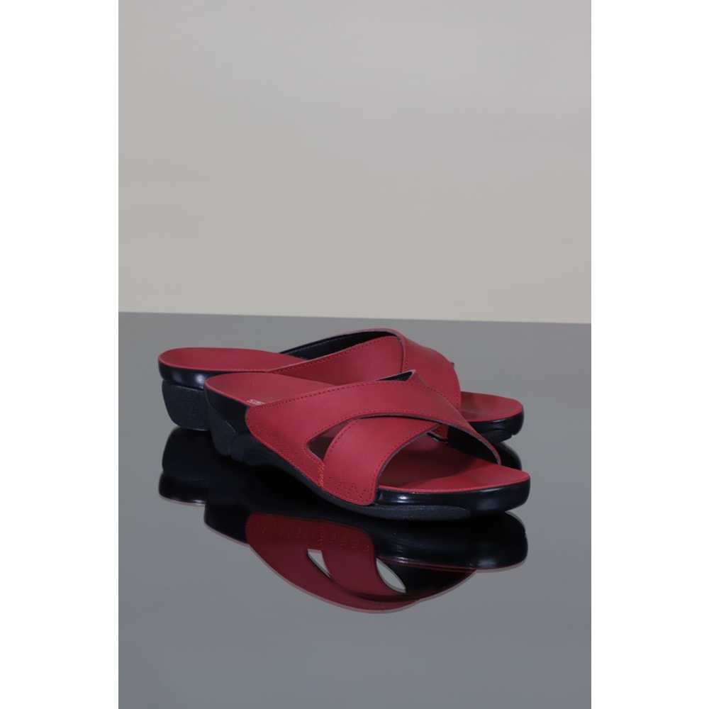 Konfores 1112-Venedik-9 Tam Anatomik Bayan Terlik - NKT01112-KIRMIZI-40