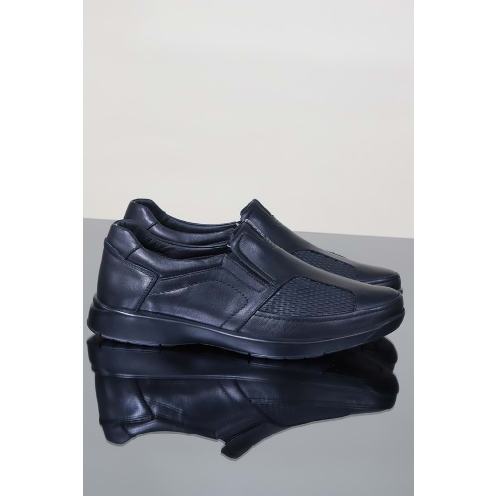 Konfores 1138 Hakiki Deri Anatomik Ayakkabı - NKT01138-siyah-42
