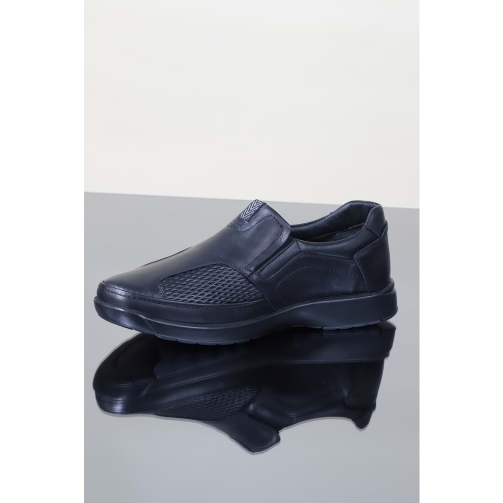 Konfores 1138 Hakiki Deri Anatomik Ayakkabı - NKT01138-siyah-42