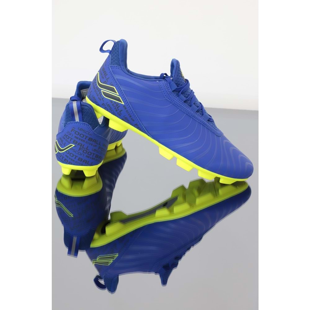 Konfores 1148-Ares Anatomik Taban Çim Saha Futbol Ayakkabısı - NKT01148-sax mavi-40