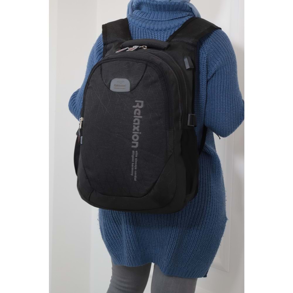 Konfores 1167 Unisex Anatomik Yarasa Sırt Çantası - NKT01167-siyah-TEK EBAT