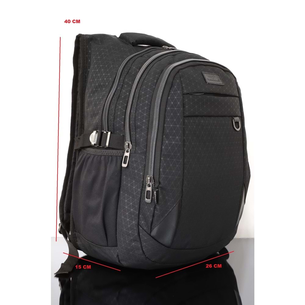 Konfores 1170 Unisex Anatomik Yarasa Sırt Çantası - NKT01170-siyah-TEK EBAT