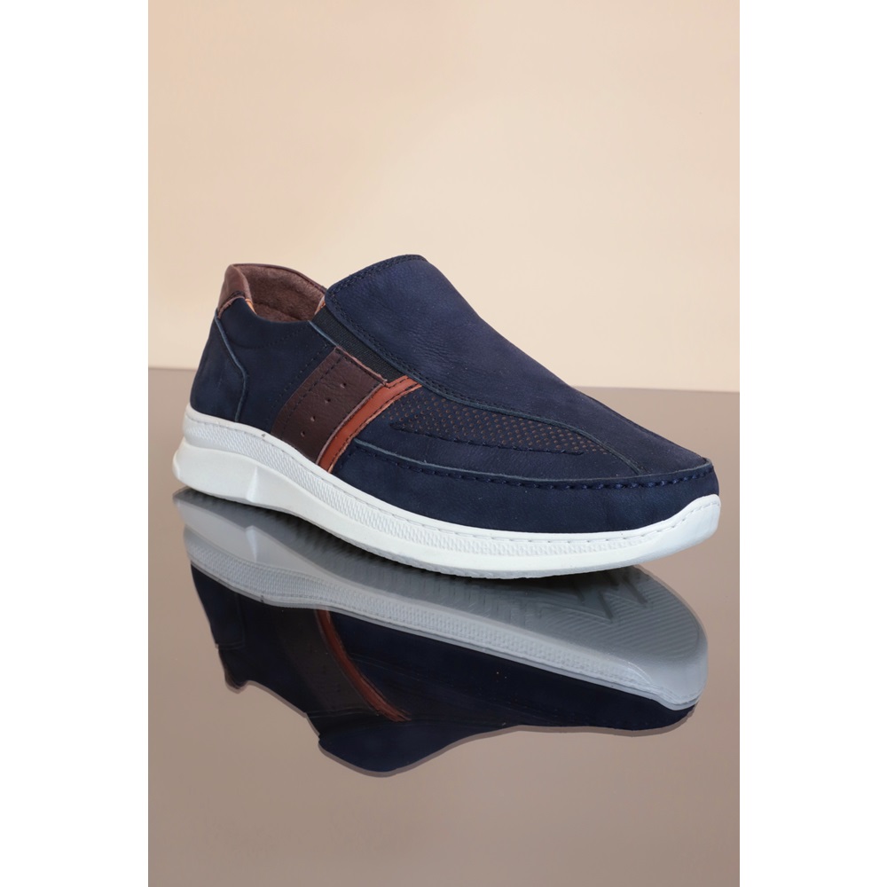 Konfores 1225 Hakiki Deri Anatomik Günlük Ayakkabı - NKT01225-lacivert-44