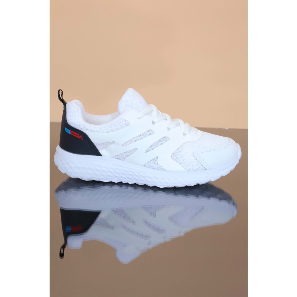 Kidessa 1251 Anatomik Taban Bağcıklı Unisex Çocuk Spor Ayakkabı - NKT01251-BEYAZ-31