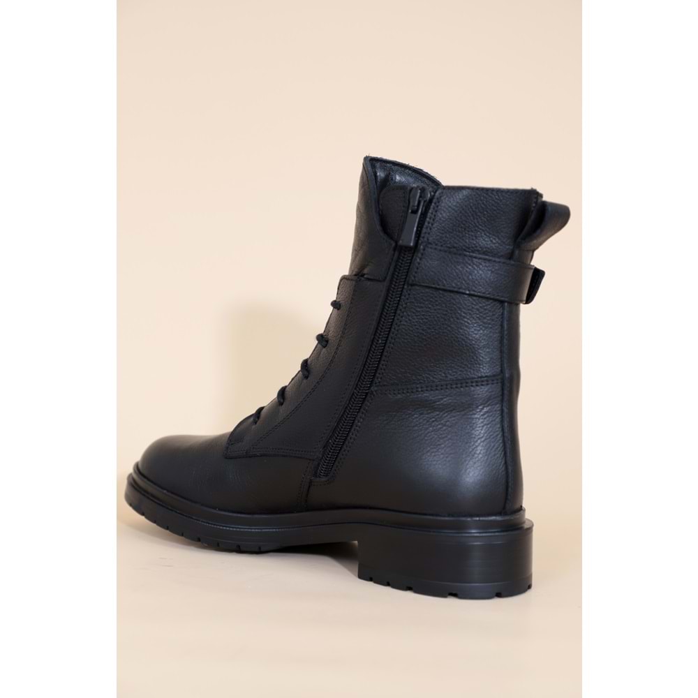Konfores 1265 Hakiki Deri Bayan Postal Bot - NKT01265-siyah-40