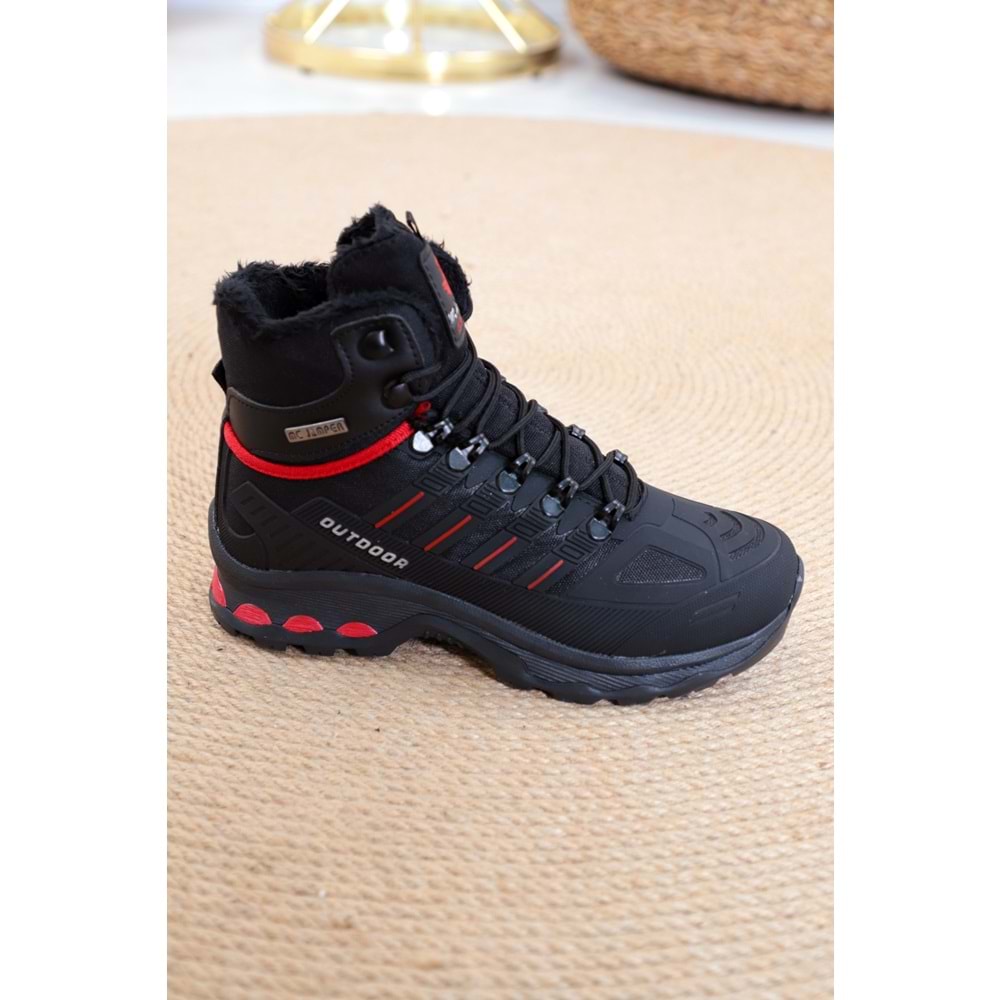 Konfores 1387 Unisex Anatomik Tabanlı Spor Bot - NKT01387-siyah kırmızı-36