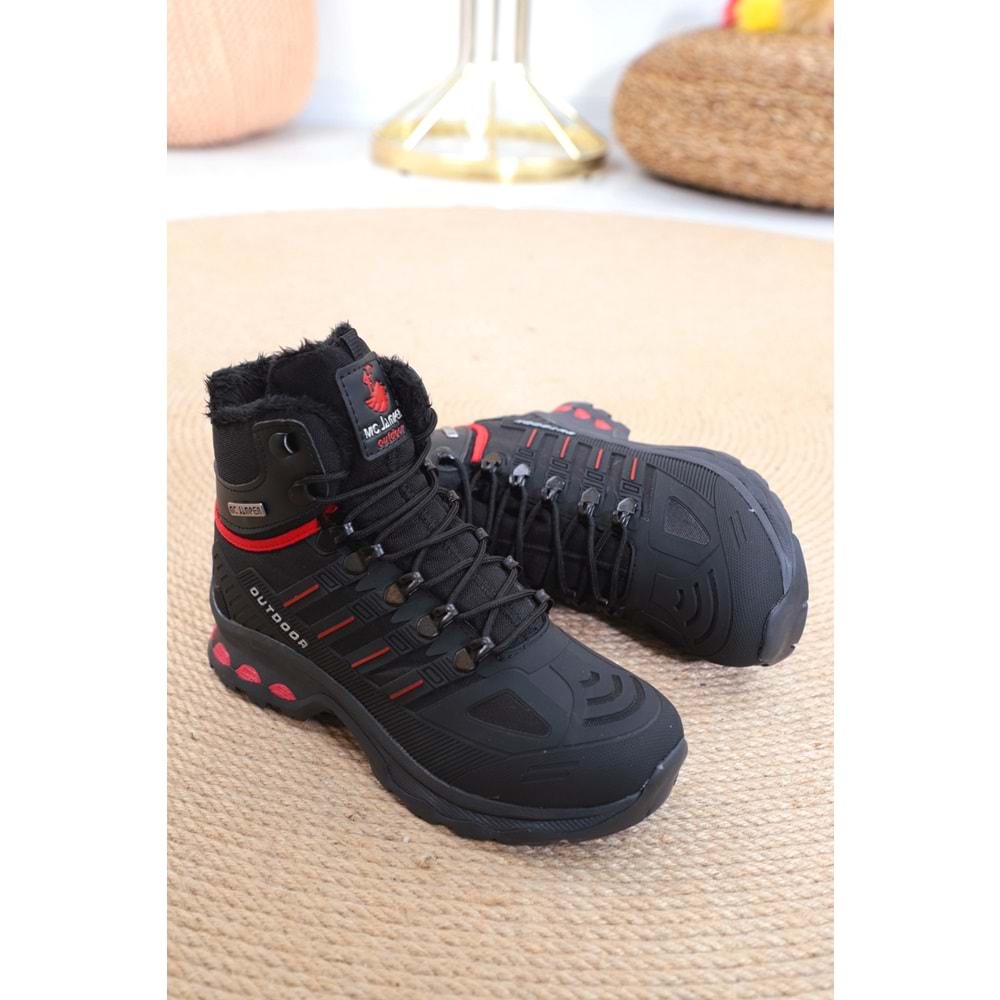 Konfores 1387 Unisex Anatomik Tabanlı Spor Bot - NKT01387-siyah kırmızı-36