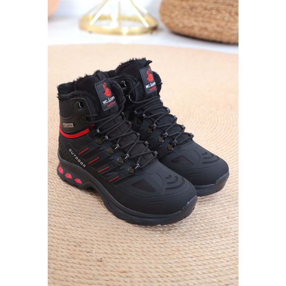 Konfores 1387 Unisex Anatomik Tabanlı Spor Bot - NKT01387-siyah kırmızı-36