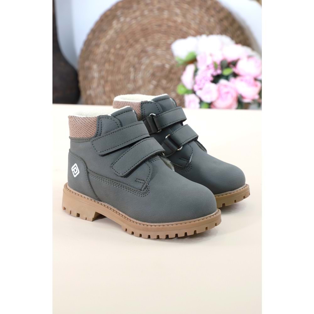 Kidessa 1450 Anatomik Tabanlı Çocuk Bantlı Spor Bot - NKT01450-haki-22