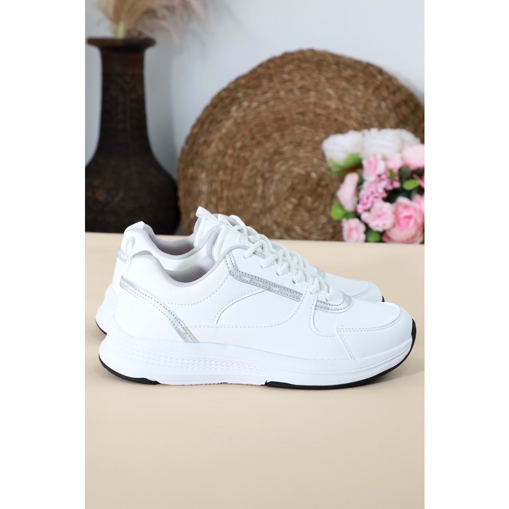 Konfores 1454-27782 Anatomik Taban Sneakers Ayakkabı - NKT01454-BEYAZ-39