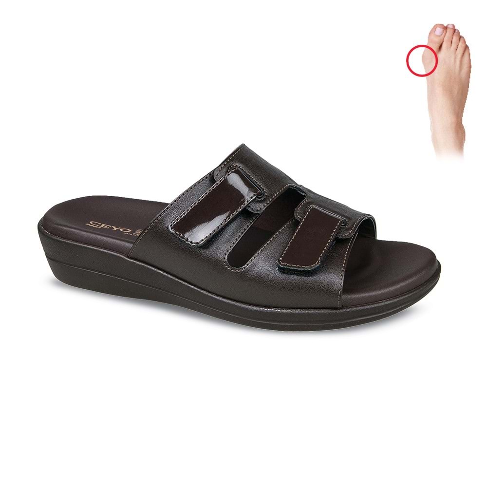 Konfores 1487-9863-25 Tam Anatomik Bayan Terlik - NKT01487-kahverengi-39