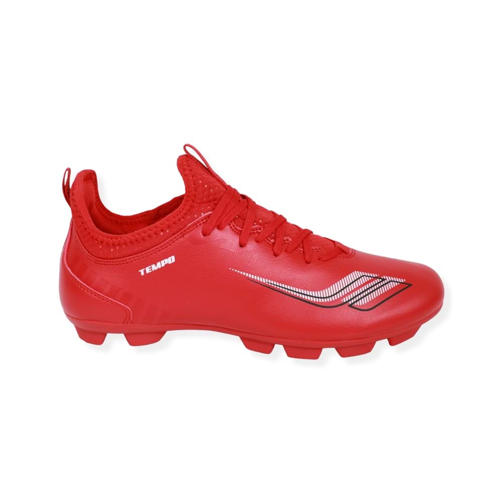 Konfores 1496-Tempo Anatomik Taban Çim Saha Futbol Ayakkabısı - NKT01496-KIRMIZI-41