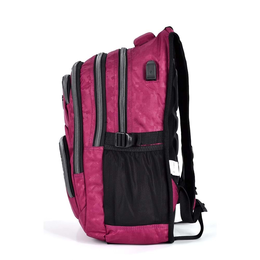 Konfores 1550-2226 Unisex Anatomik Yarasa Sırt Okul Çantası - NKT01550-mürdüm-TEK EBAT
