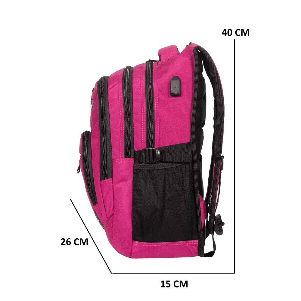 Konfores 1550-2226 Unisex Anatomik Yarasa Sırt Okul Çantası - NKT01550-mürdüm-TEK EBAT