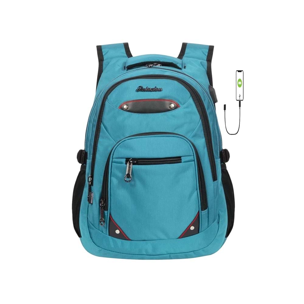 Konfores 1551-2225 Unisex Anatomik Yarasa Sırt Okul Çantası - NKT01551-turkuaz-TEK EBAT