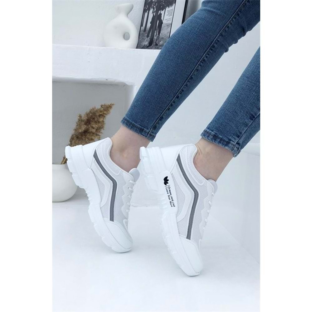 Konfores 1658 Anatomik Tabanlı Bayan Sneakers Ayakkabı - NKT01658-BEYAZ-38