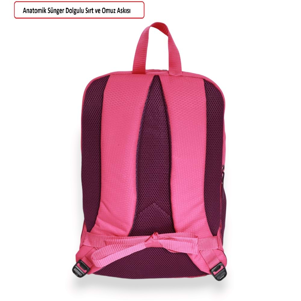 Konfores 1669 Unisex Anatomik Sırtlı Laptop Bölmeli Seyehat Spor ve Okul Çantası - NKT01669-fuşya-TEK EBAT