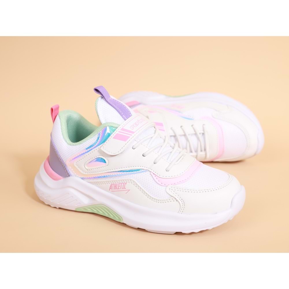 Kidessa 1679 Anatomik Tabanlı Unisex Çocuk Sneakers Ayakkabı - NKT01679-Beyaz Lila-31