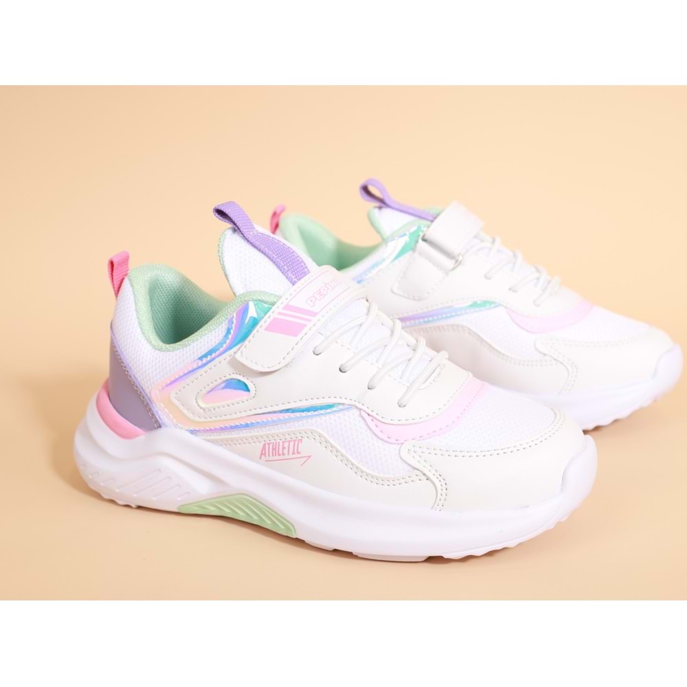 Kidessa 1679 Anatomik Tabanlı Unisex Çocuk Sneakers Ayakkabı - NKT01679-Beyaz Lila-31