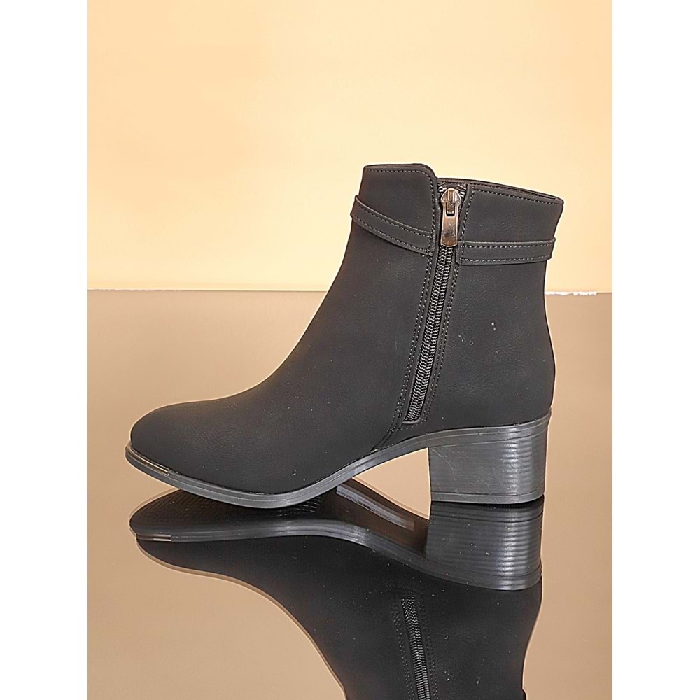 Konfores 1724-325054 Kauçuk Tabanlı Bayan Klasik Bot - NKT01724-siyah-40