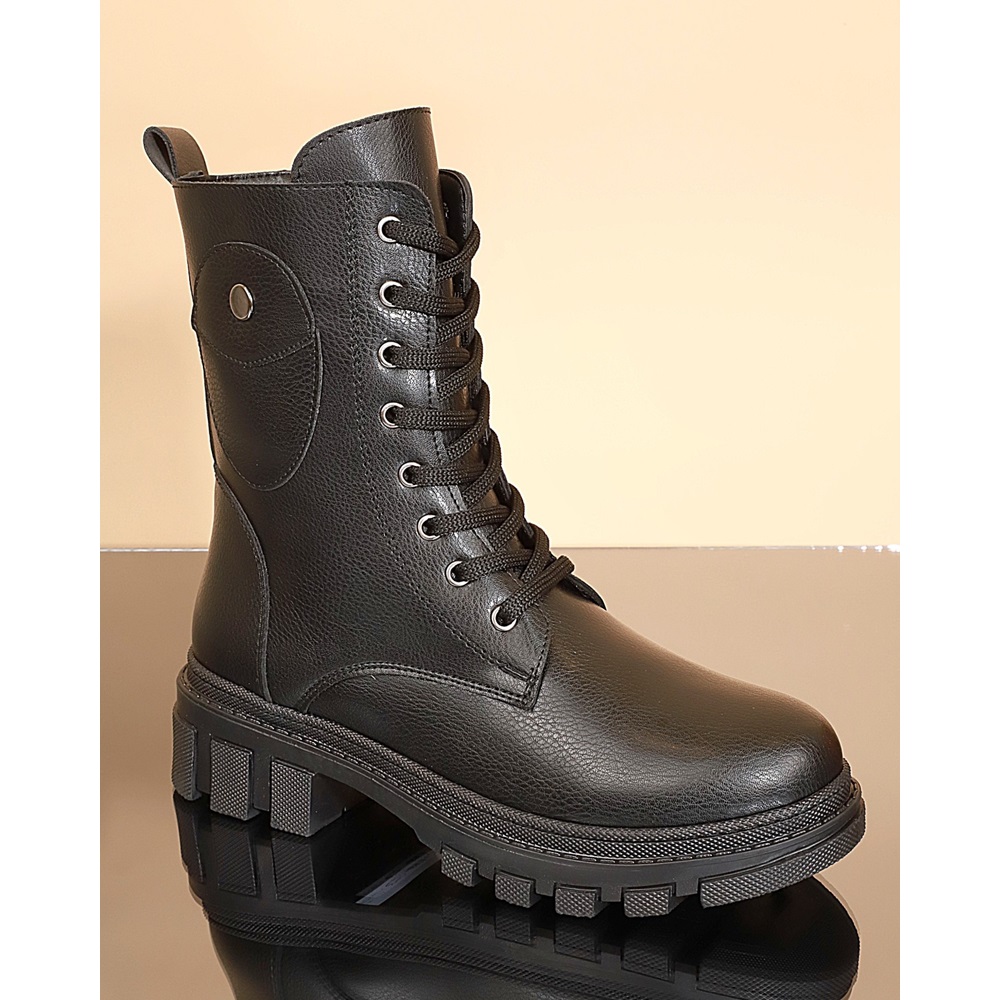 Konfores 1730-238008 Kauçuk Tabanlı Bayan Postal Spor Bot - NKT01730-siyah-38