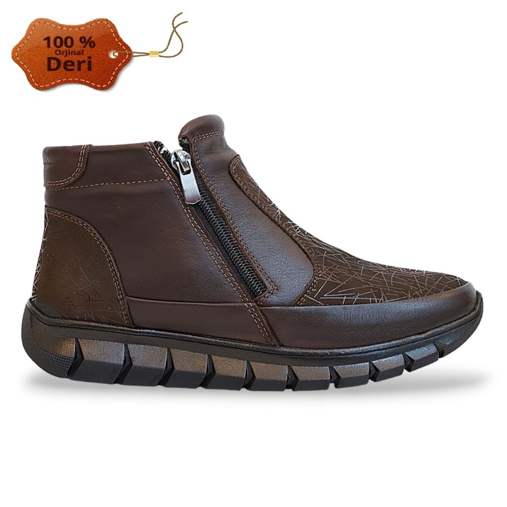 Konfores 1737-273059 Hakiki Deri Anatomik Tabanlı Kadın Anne Bot - NKT01737-kahverengi-36