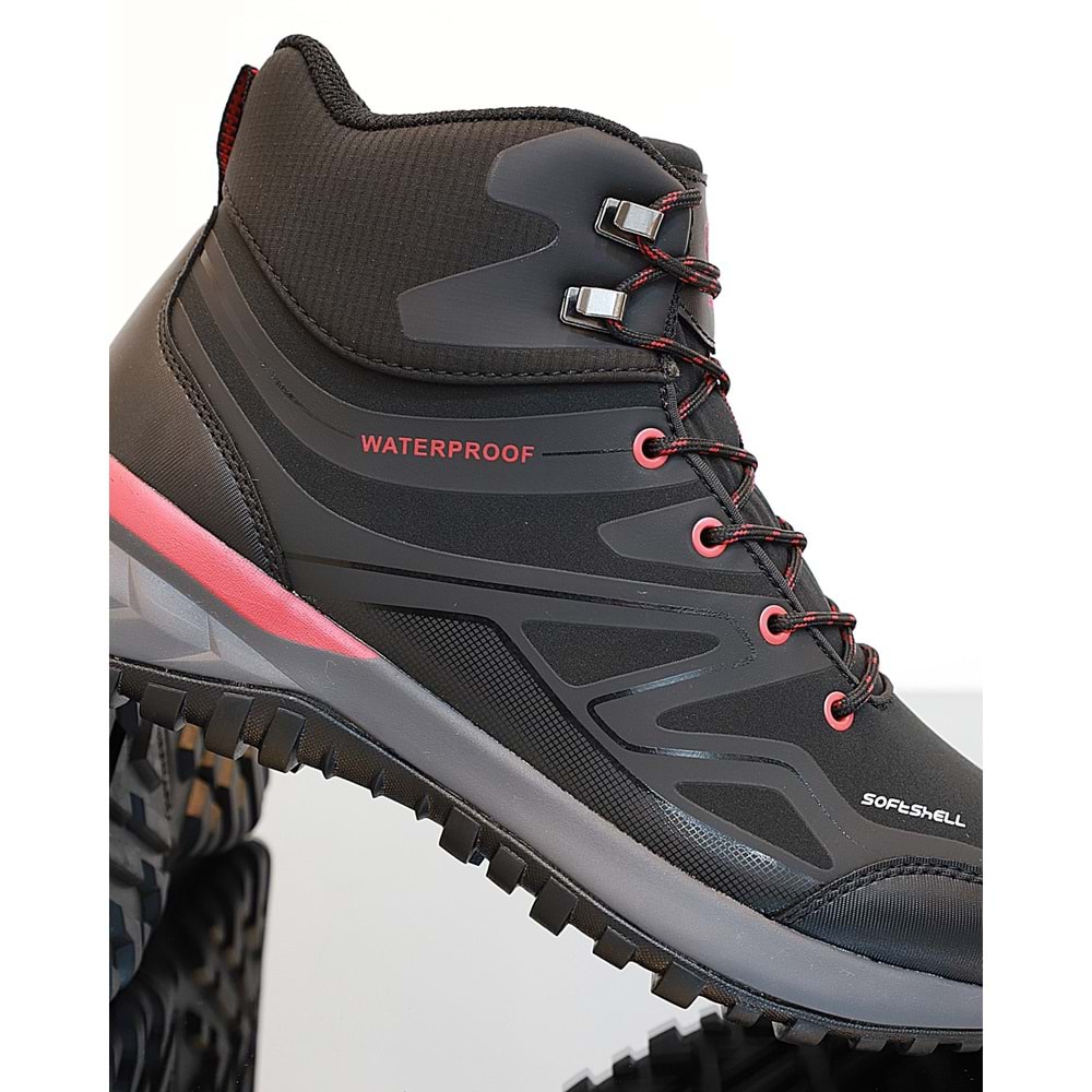 1766-Camora Anatomik Tabanlı Waterproof Trekking Spor Bot - NKT01766-siyah kırmızı-45