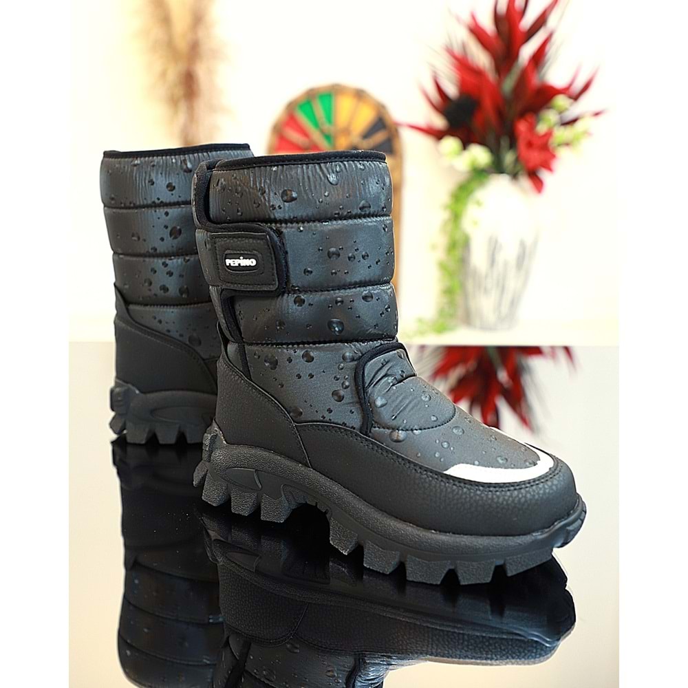 Kidessa 1772 Bantlı Anatomik Tabanlı Kız Çocuk Kar Botu - NKT01772-siyah-31