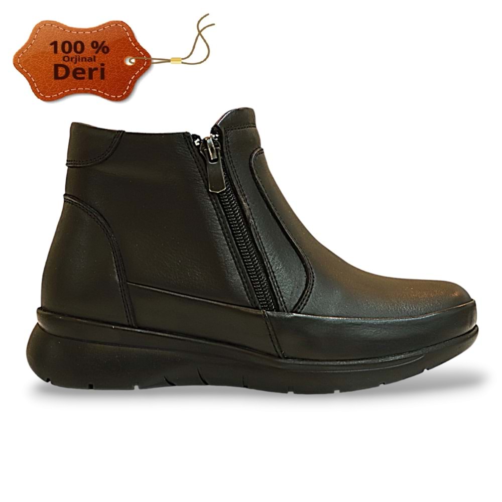 Konfores 1786-578394 Hakiki Deri Anatomik Tabanlı Kadın Anne Bot - NKT01786-siyah-40