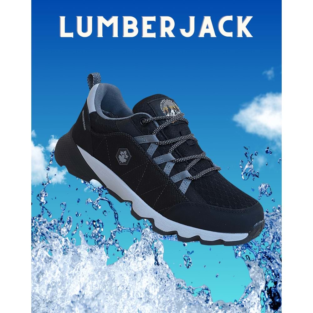 Lumberjack 1799-Dıvıne Anatomik Tabanlı Waterproof Trekking Yürüyüş & Koşu Ayakkabısı - NKT01799-siyah gri-45