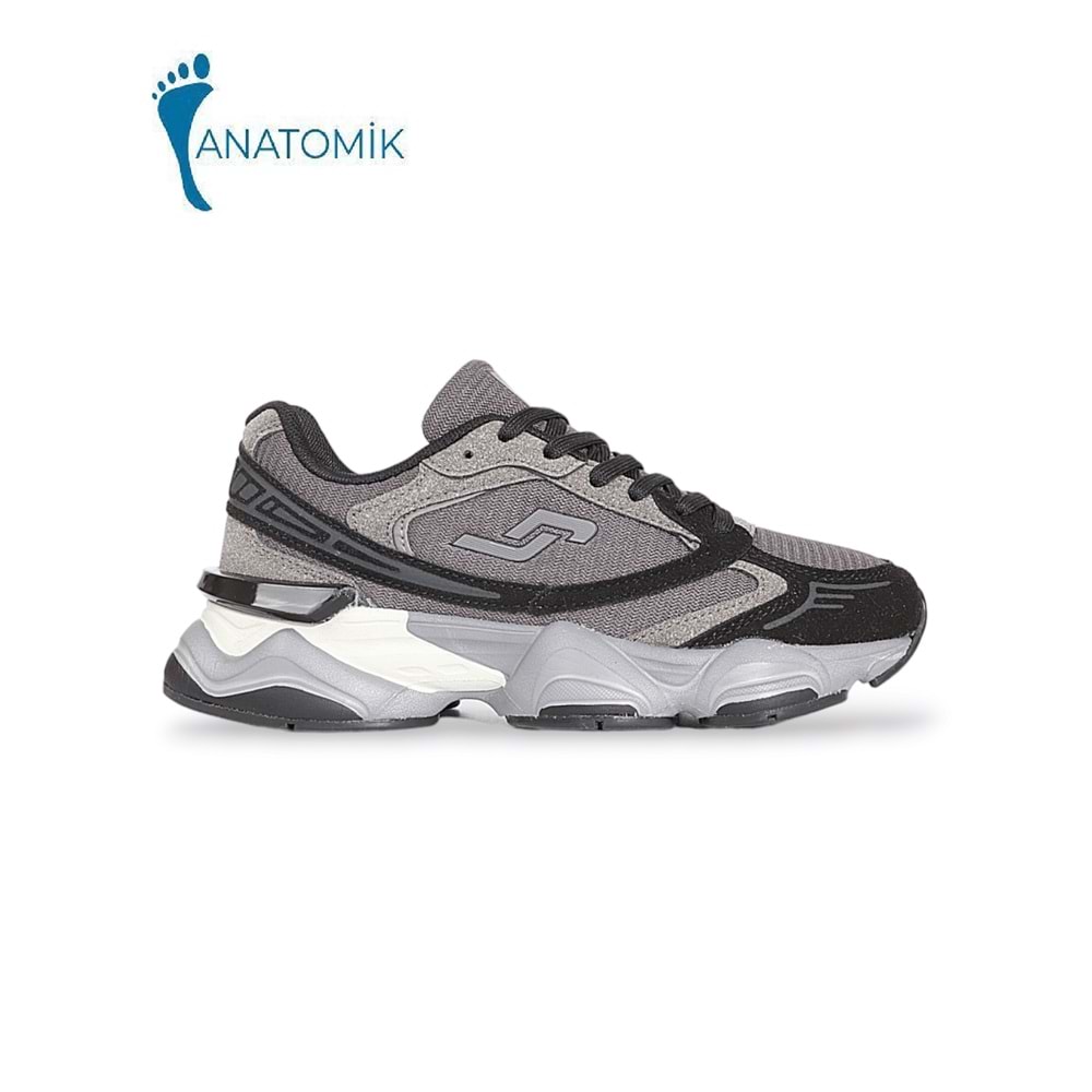 Jump 1878-29903 Anatomik Kalın Tabanlı Bayan Sneakers Ayakkabı - NKT01878-siyah gri-40