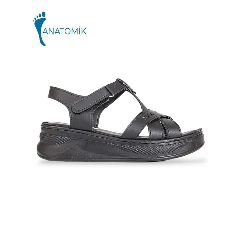 Konfores 1895-492090 Tam Anatomik Tabanlı Kadın Sandalet - NKT01895-siyah-36