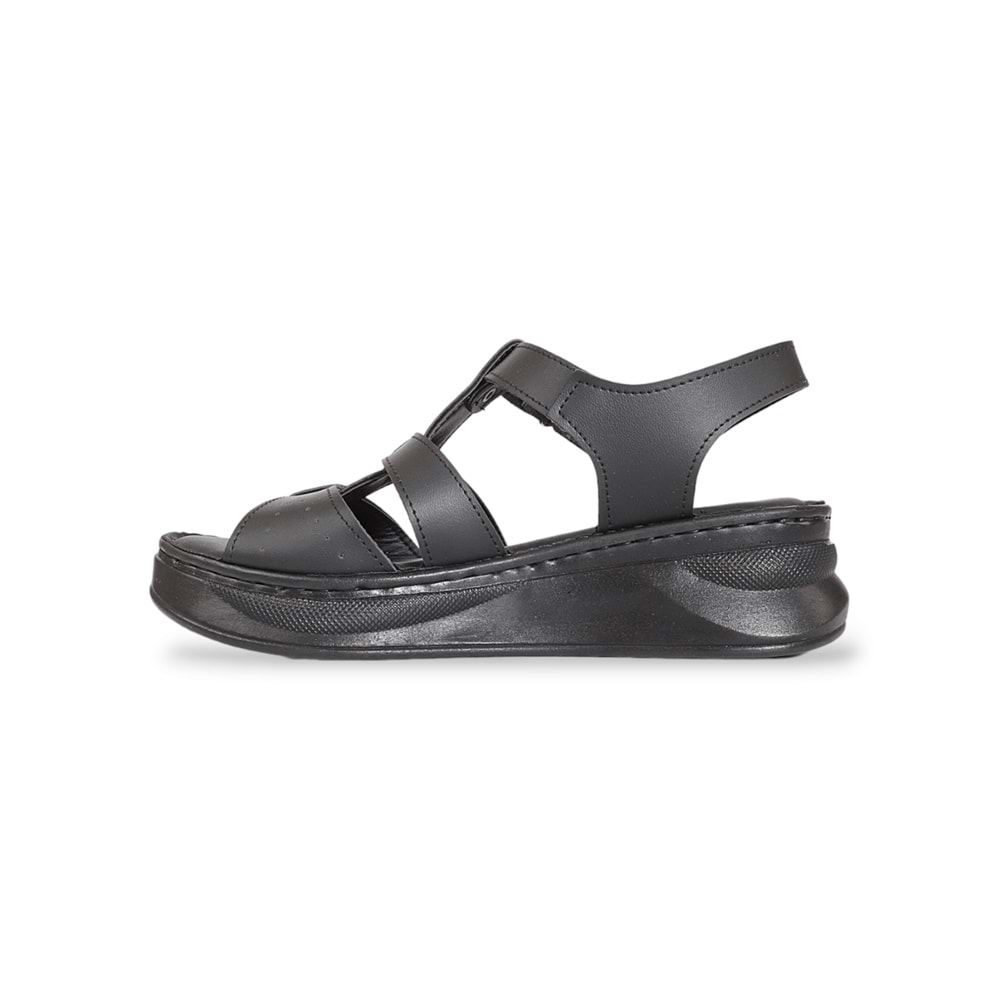 Konfores 1910-492084 Tam Anatomik Tabanlı Kadın Sandalet - NKT01910-siyah-37