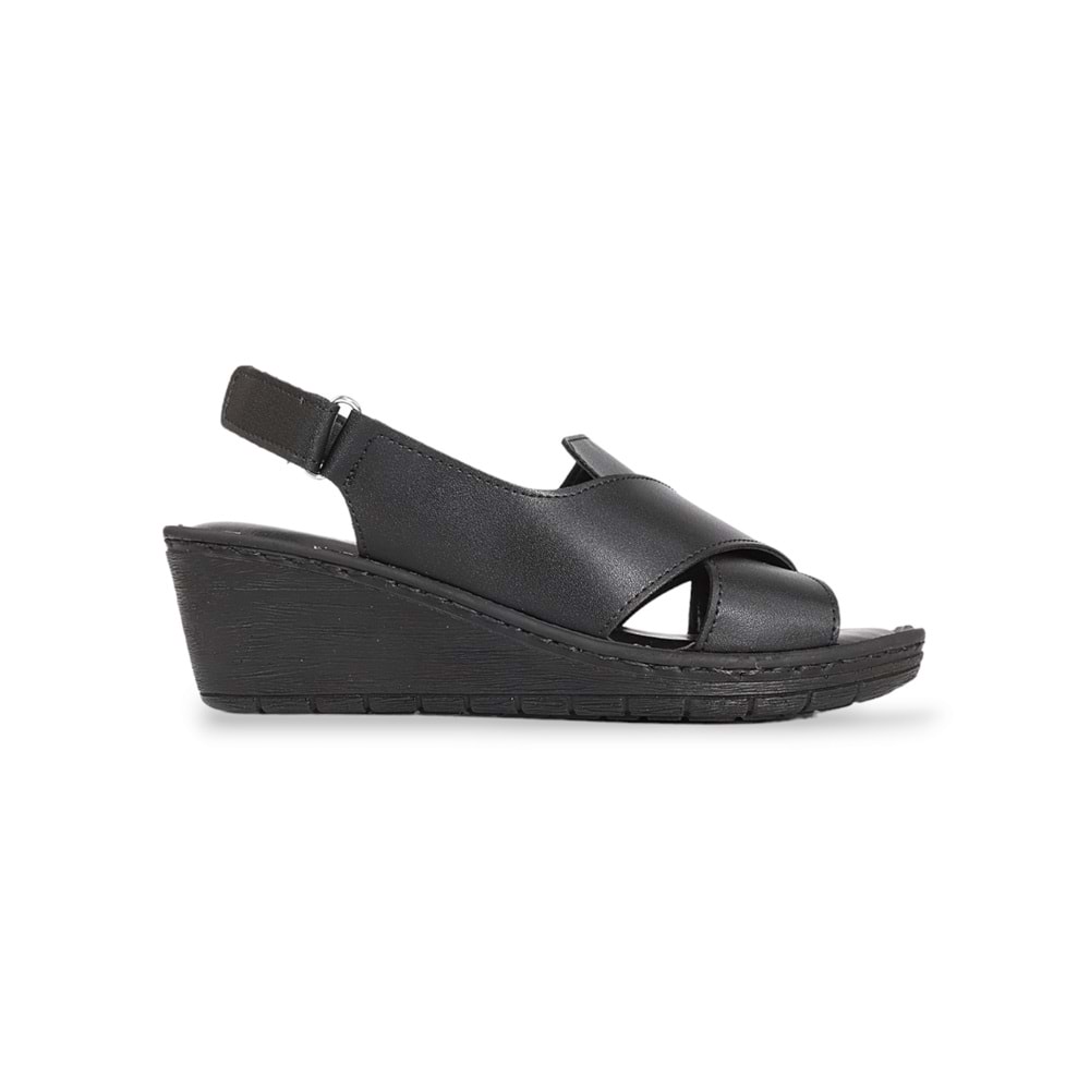 Konfores 1911-390240 Tam Anatomik Tabanlı Kadın Sandalet - NKT01911-siyah-37