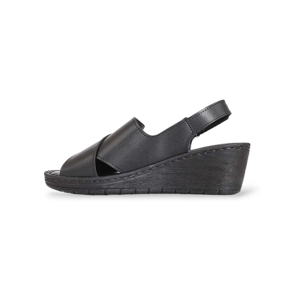 Konfores 1911-390240 Tam Anatomik Tabanlı Kadın Sandalet - NKT01911-siyah-37