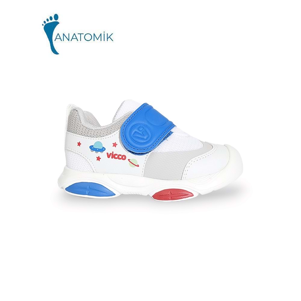 Vicco 1919-Onex İlk Adım Anatomik Tabanlı Bebek Ayakkabısı - NKT01919-beyaz mavi-22
