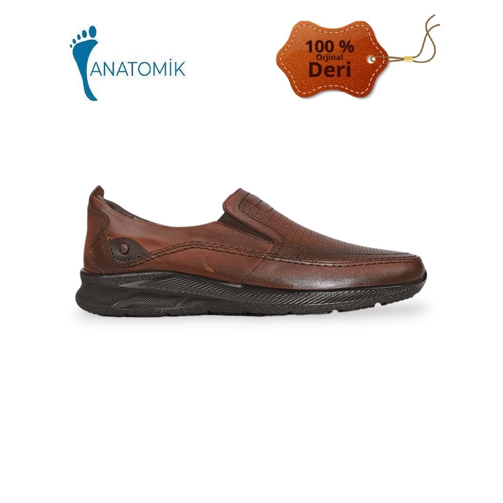 Konfores 1920-532133 Hakiki Deri Anatomik Tabanlı Erkek Günlük Ayakkabı - NKT01920-TABA-44