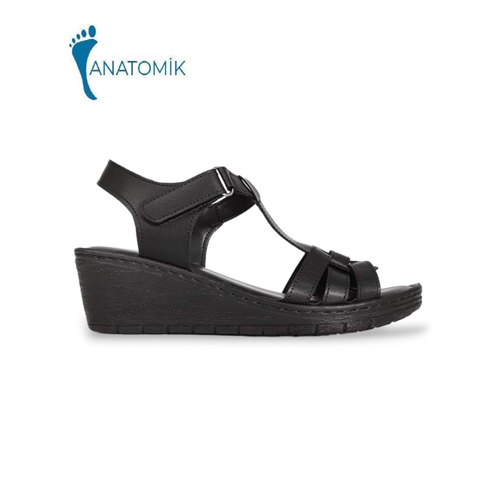 Konfores 1939-390243 Tam Anatomik Tabanlı Kadın Sandalet - NKT01939-siyah-37