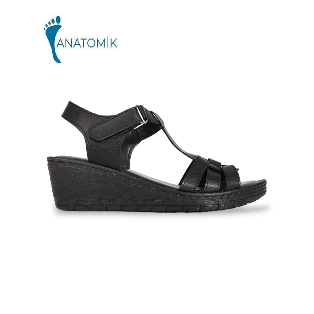 Konfores 1939-390243 Tam Anatomik Tabanlı Kadın Sandalet - NKT01939-siyah-40