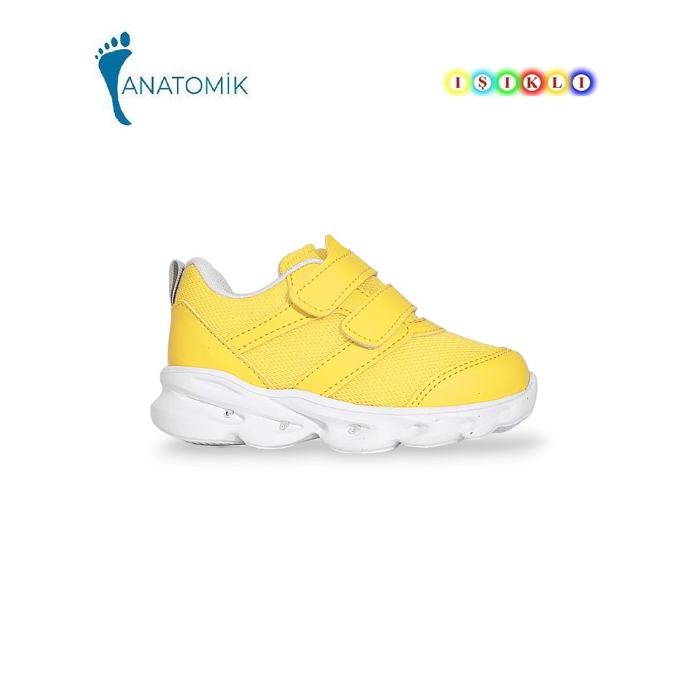 Kidessa 1942 Işıklı İlkadım Bebek Günlük Spor Ayakkabı - NKT01942-SARI-24