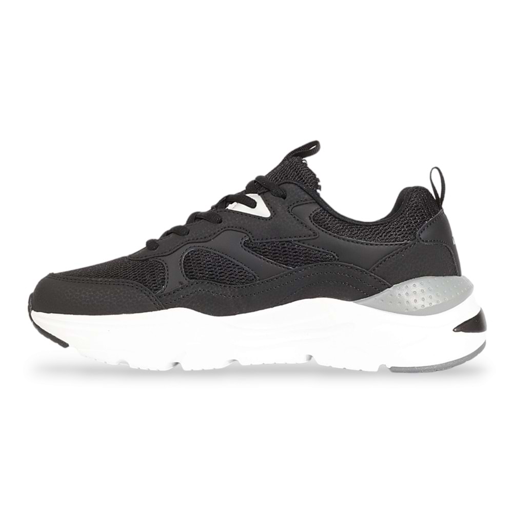 Kinetix 1963-Foxy Anatomik Kalın Tabanlı Kadın Sneakers Ayakkabı - NKT01963-siyah beyaz-36