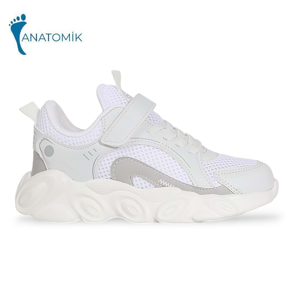 Kidessa 1968 Anatomik Tabanlı Unisex Çocuk Günlük Spor Ayakkabı - NKT01968-BEYAZ-32