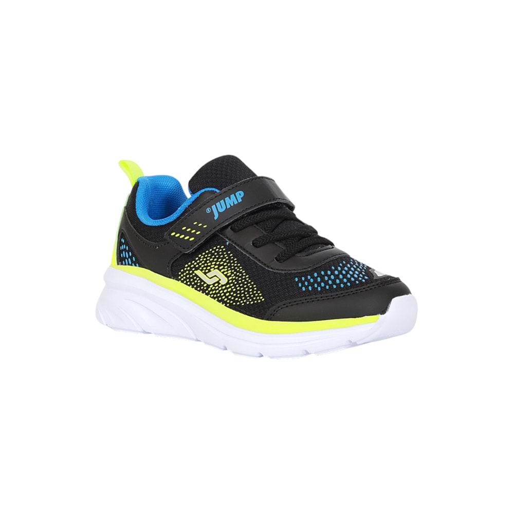 Jump 1973-30008 Anatomik Tabanlı Unisex Çocuk Günlük Spor Ayakkabı - NKT01973-siyah yeşil-35
