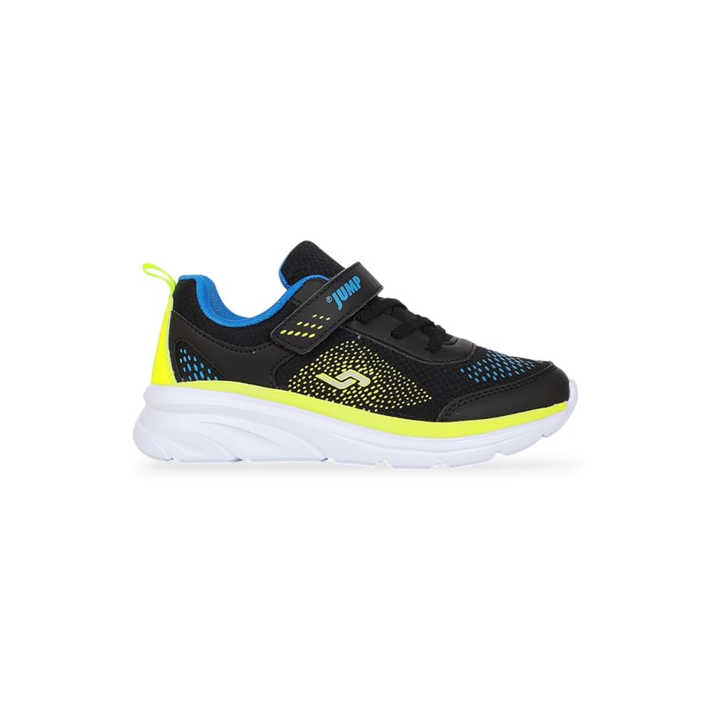 Jump 1973-30008 Anatomik Tabanlı Unisex Çocuk Günlük Spor Ayakkabı - NKT01973-siyah yeşil-35