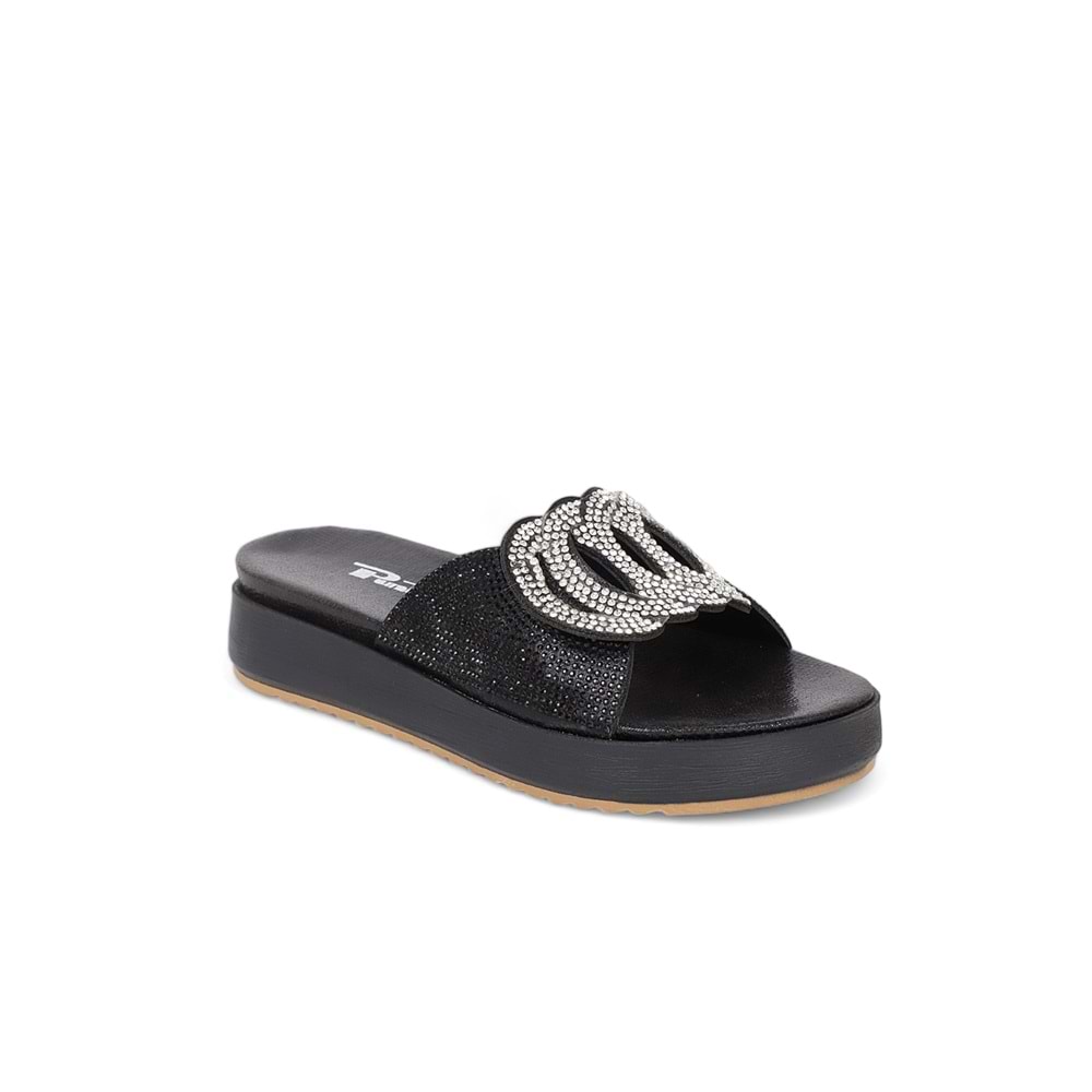 Konfores 2012-286062 Kadın Abiye ve Ev İçi Anatomik Tabanlı Taşlı Terlik - NKT02012-siyah-39