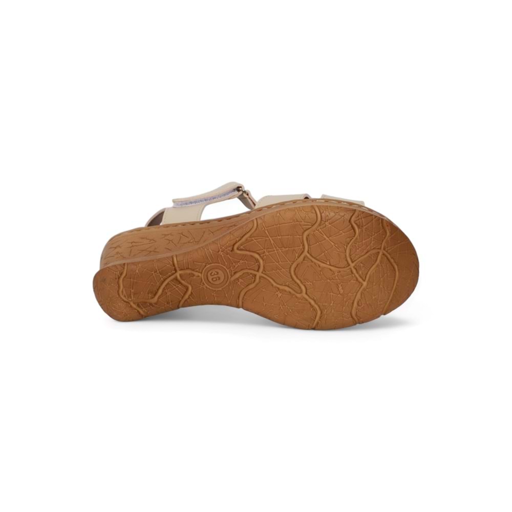 Konfores 2027-492076 Tam Anatomik Tabanlı Kadın Sandalet - NKT02027-BEJ-40