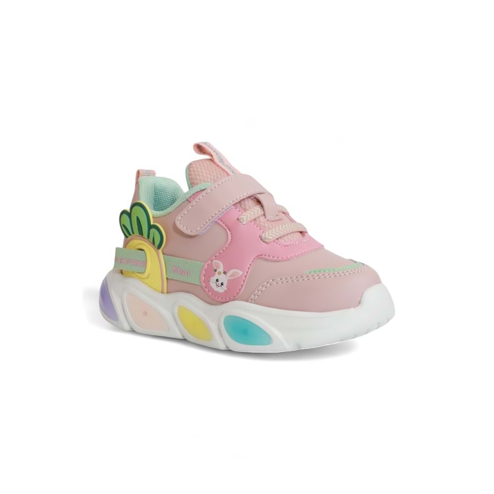 Kidessa 2086-Pepino Anatomik Tabanlı Çocuk Unisex Günlük Işıklı Spor Ayakkabı - NKT02086-PUDRA-22