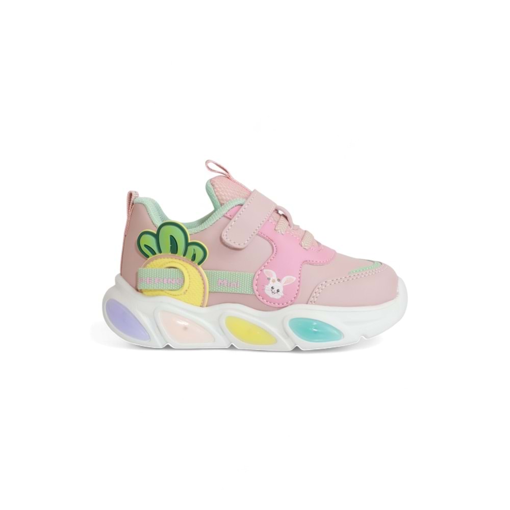 Kidessa 2086-Pepino Anatomik Tabanlı Çocuk Unisex Günlük Işıklı Spor Ayakkabı - NKT02086-PUDRA-22