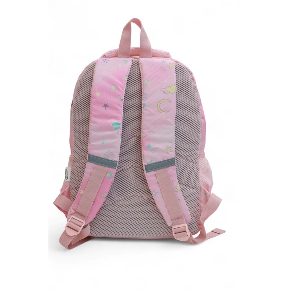 Relaxion 2139-1390 Anatomik Sırt Yapılı Kız Çocuk Üçlü Set İlkokul Sırt Çantası - NKT02139-PEMBE-TEKEBAT