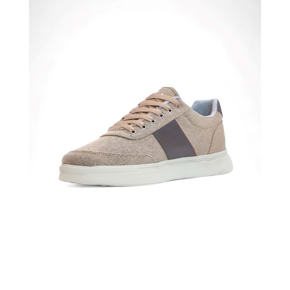 2197-Dakırs Anatomik Tabanlı Erkek Keten Kumaşlı Sneakers Ayakkabı - NKT02197-Kum-41